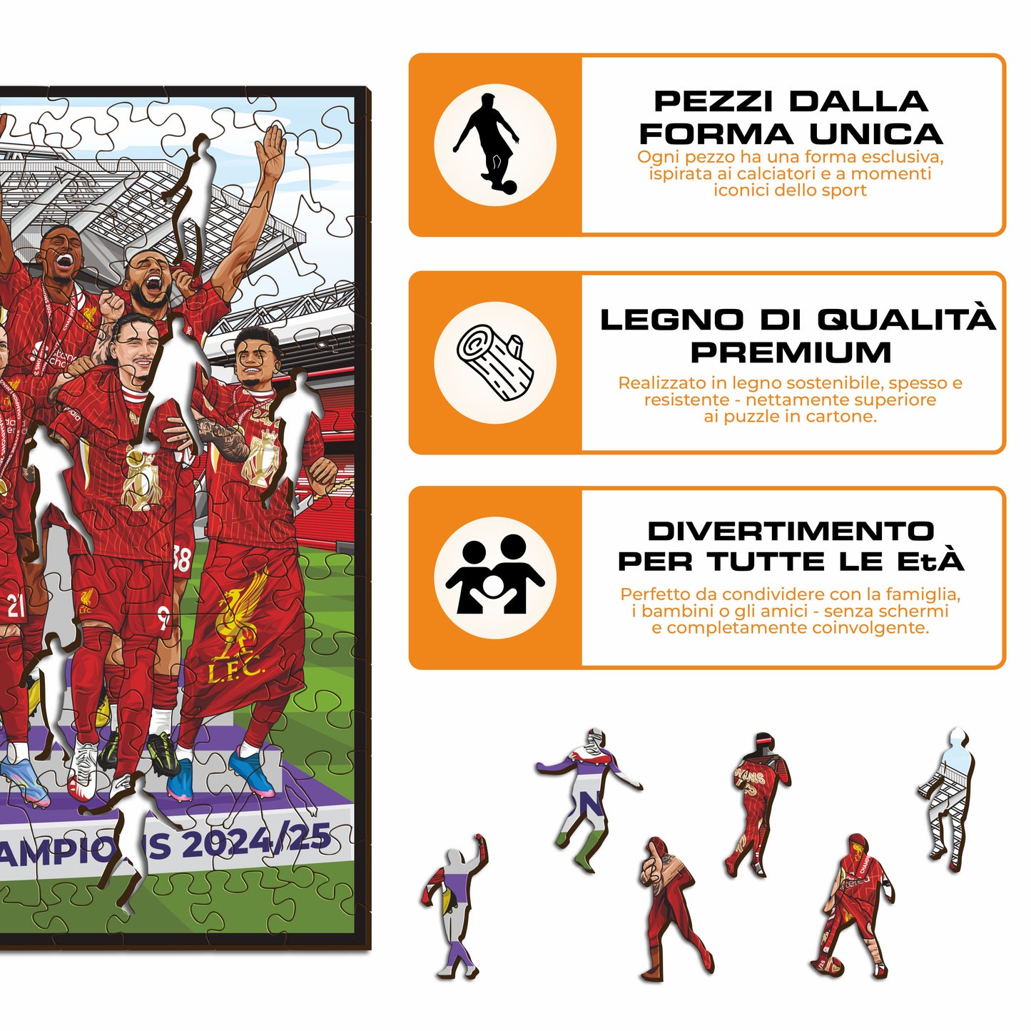 Liverpool FC® Premier League Champions 24/25 - Puzzle di Legno
