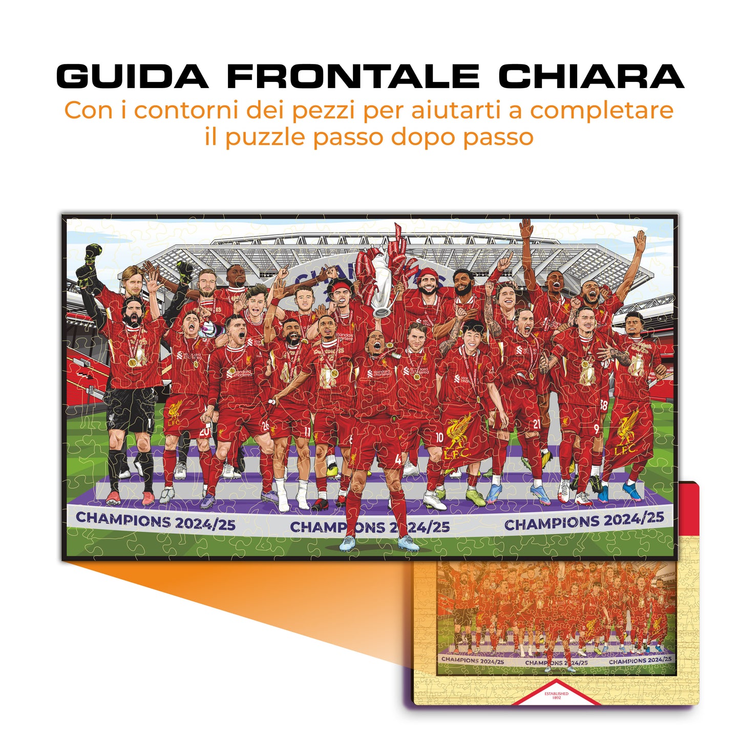 Liverpool FC® Premier League Champions 24/25 - Puzzle di Legno