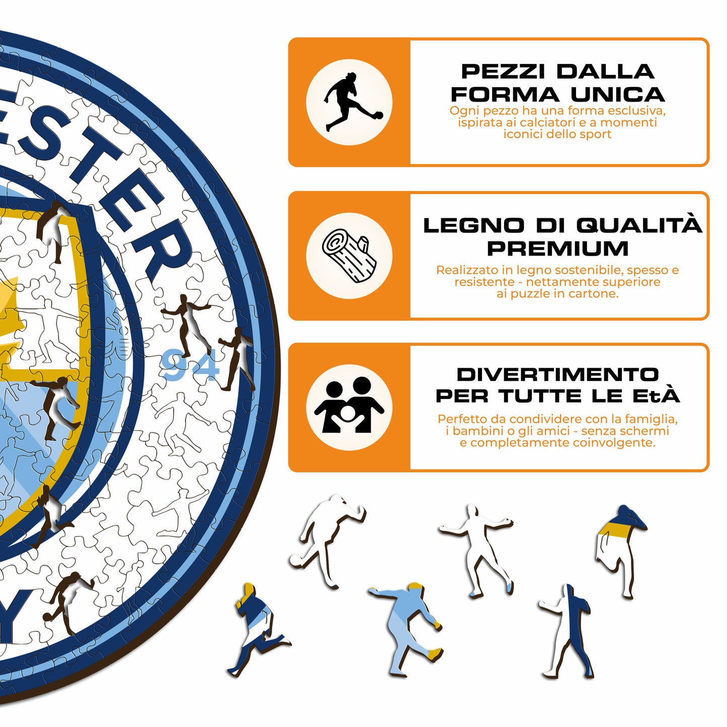 Logo Manchester City® - Puzzle di Legno