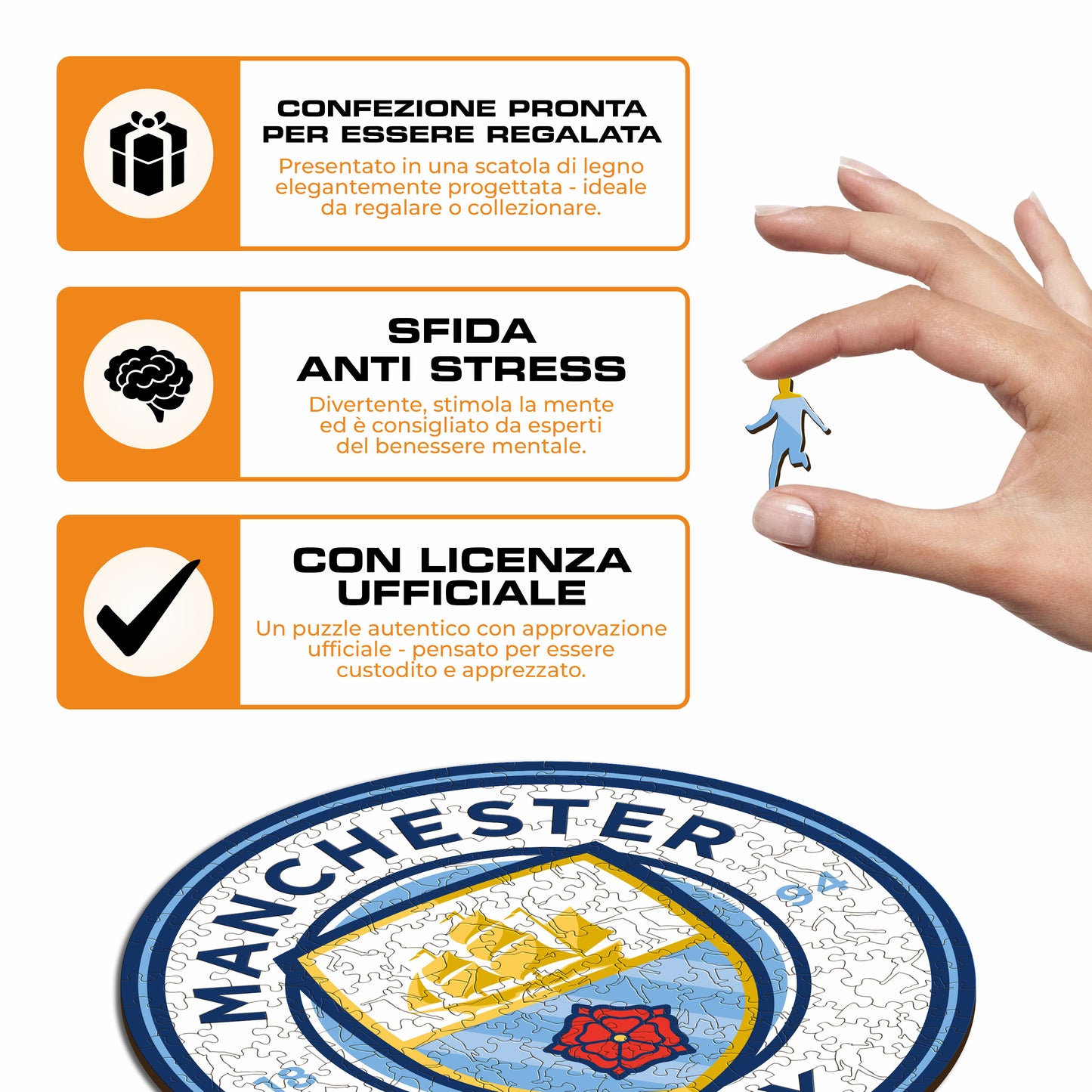 Logo Manchester City® - Puzzle di Legno
