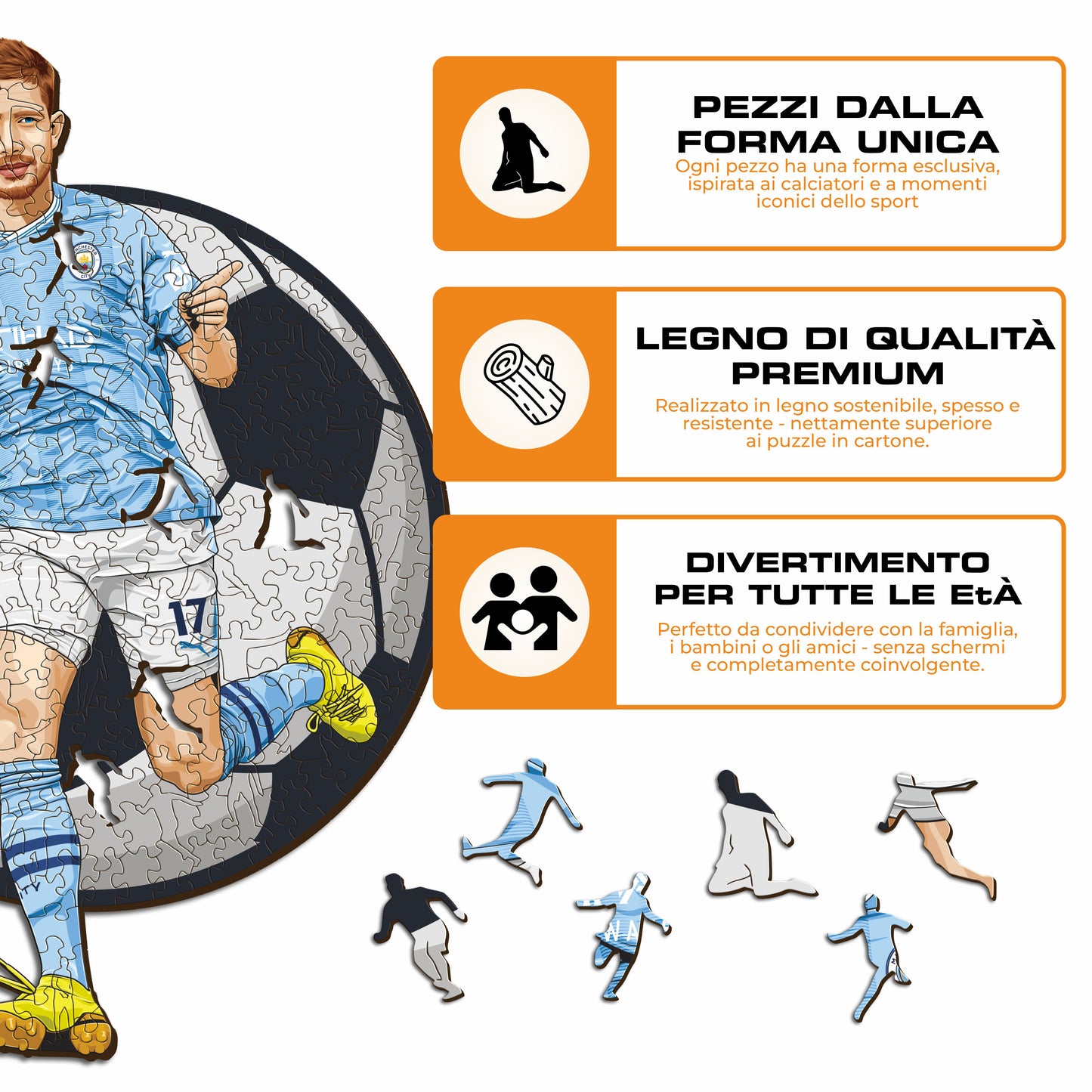 Kevin De Bruyne - Puzzle di Legno