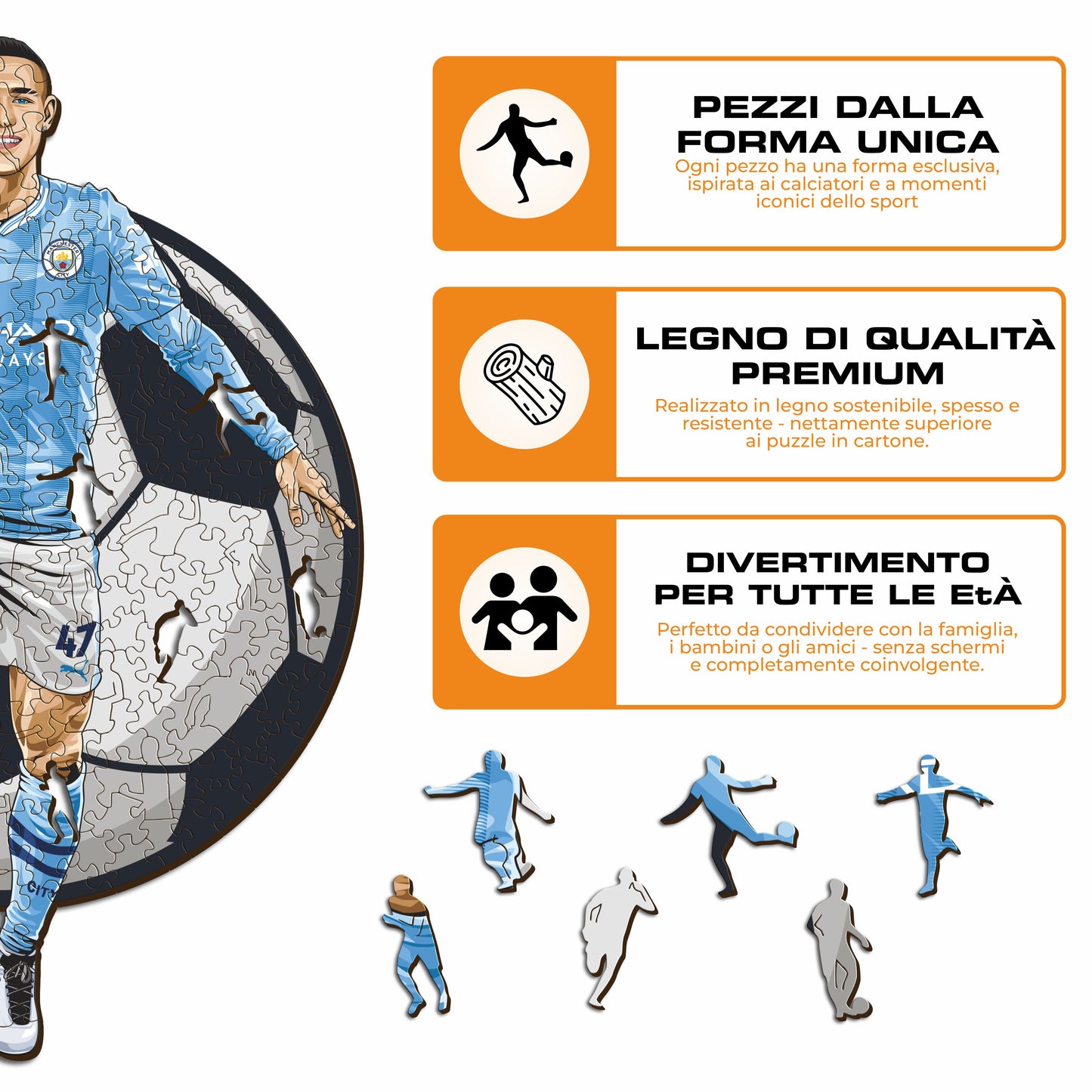 Phil Foden - Puzzle di Legno
