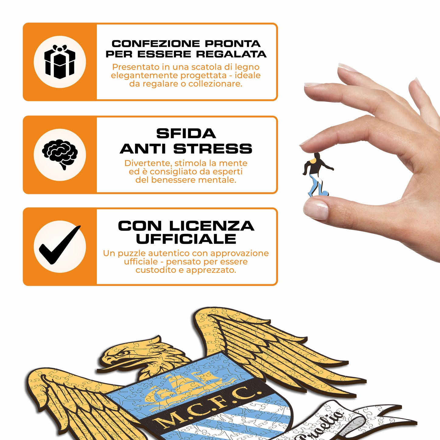 Retro Logo Manchester City® - Puzzle di Legno