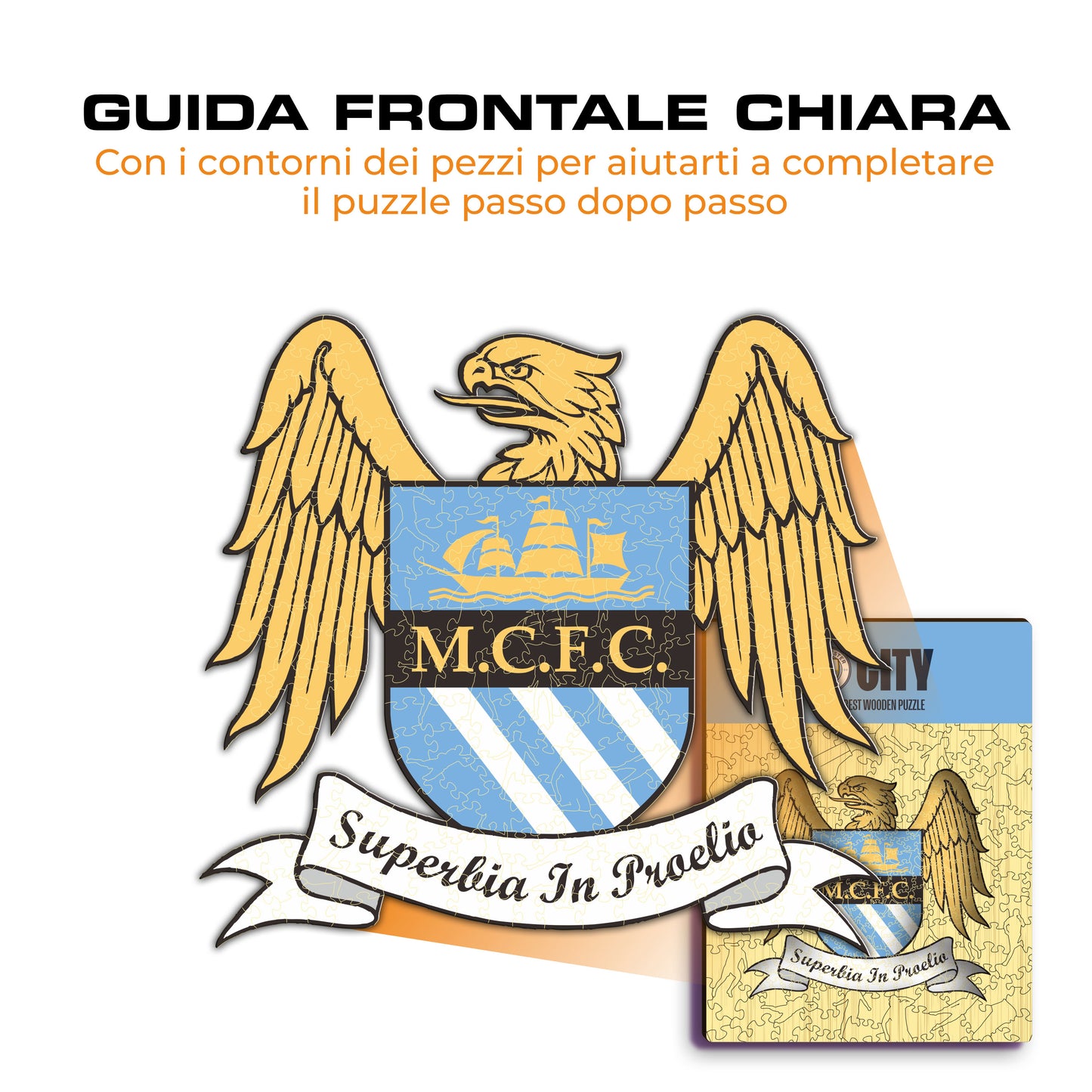 Retro Logo Manchester City® - Puzzle di Legno