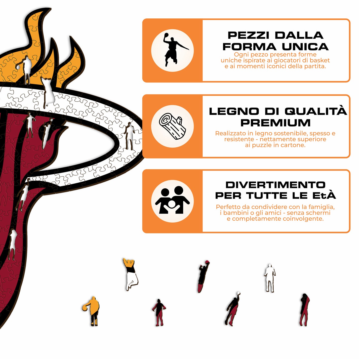 Miami Heat™ Logo - Puzzle di Legno
