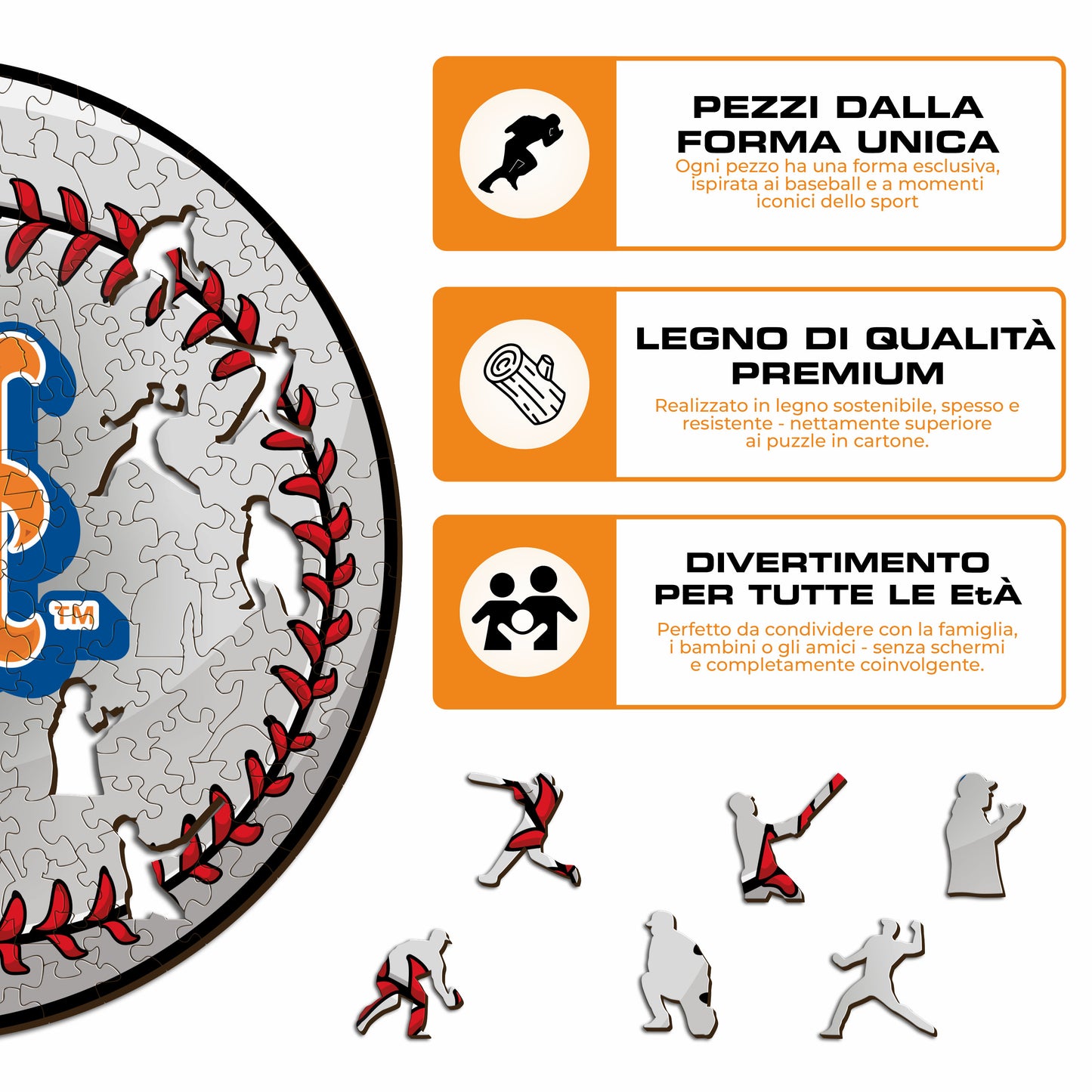 New York Mets™ Palla - Puzzle di Legno