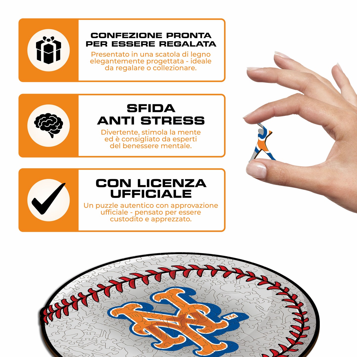 New York Mets™ Palla - Puzzle di Legno