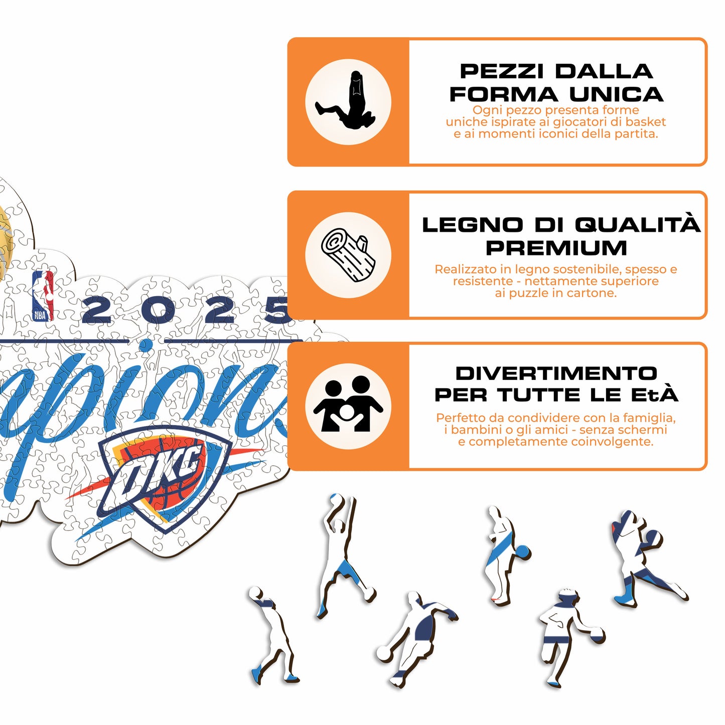 Oklahoma City Thunder™ 2025 NBA Champions - Puzzle di Legno