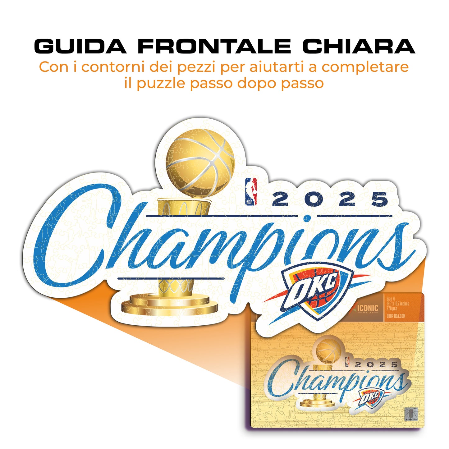 Oklahoma City Thunder™ 2025 NBA Champions - Puzzle di Legno