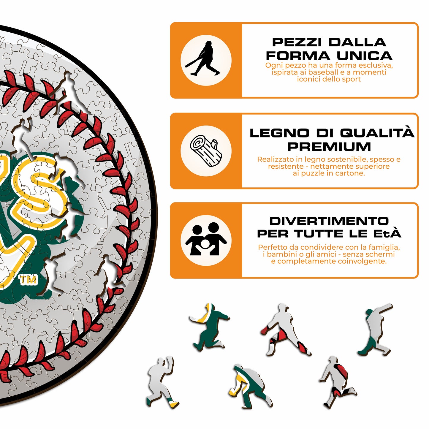 Oakland Athletics™ Palla - Puzzle di Legno
