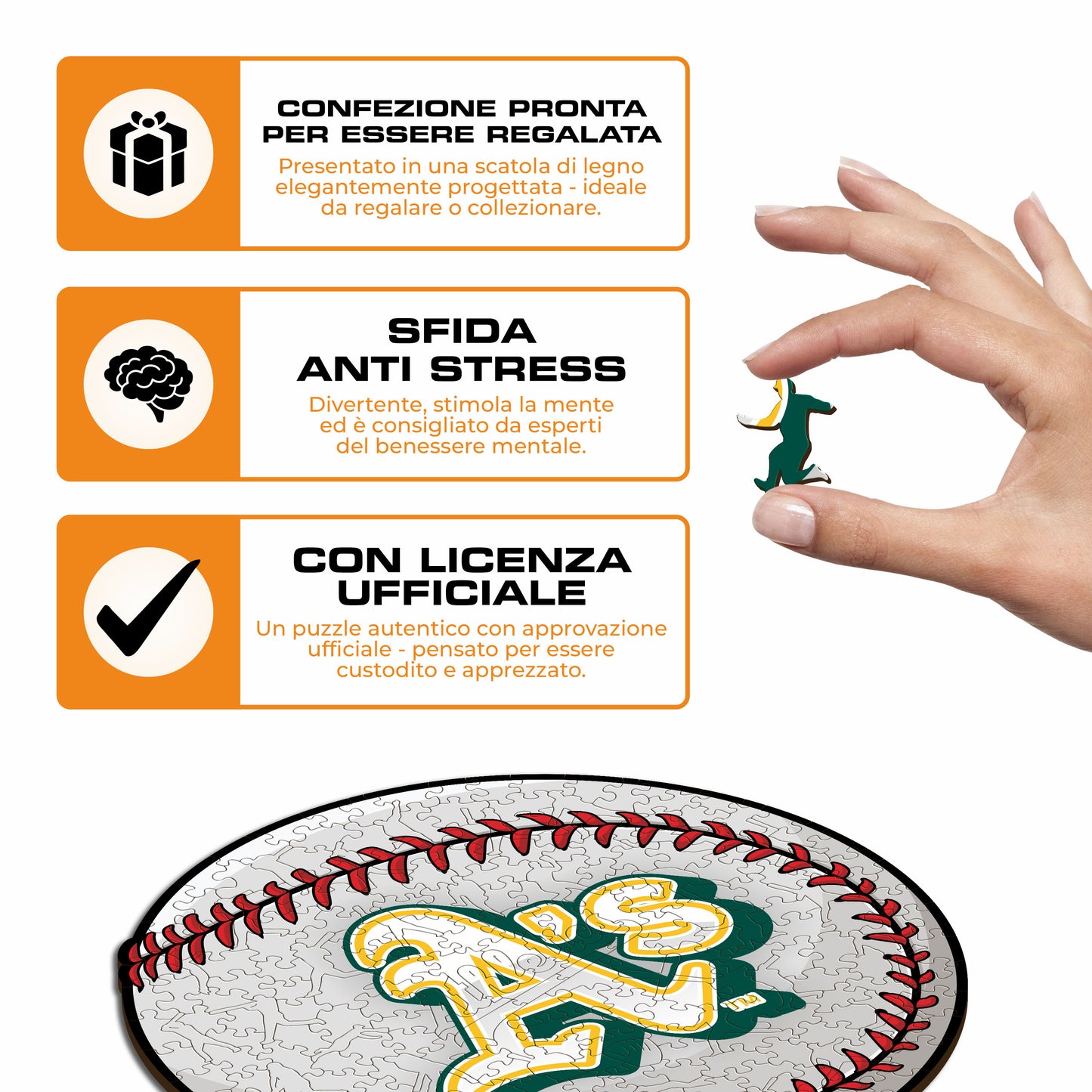 Oakland Athletics™ Palla - Puzzle di Legno
