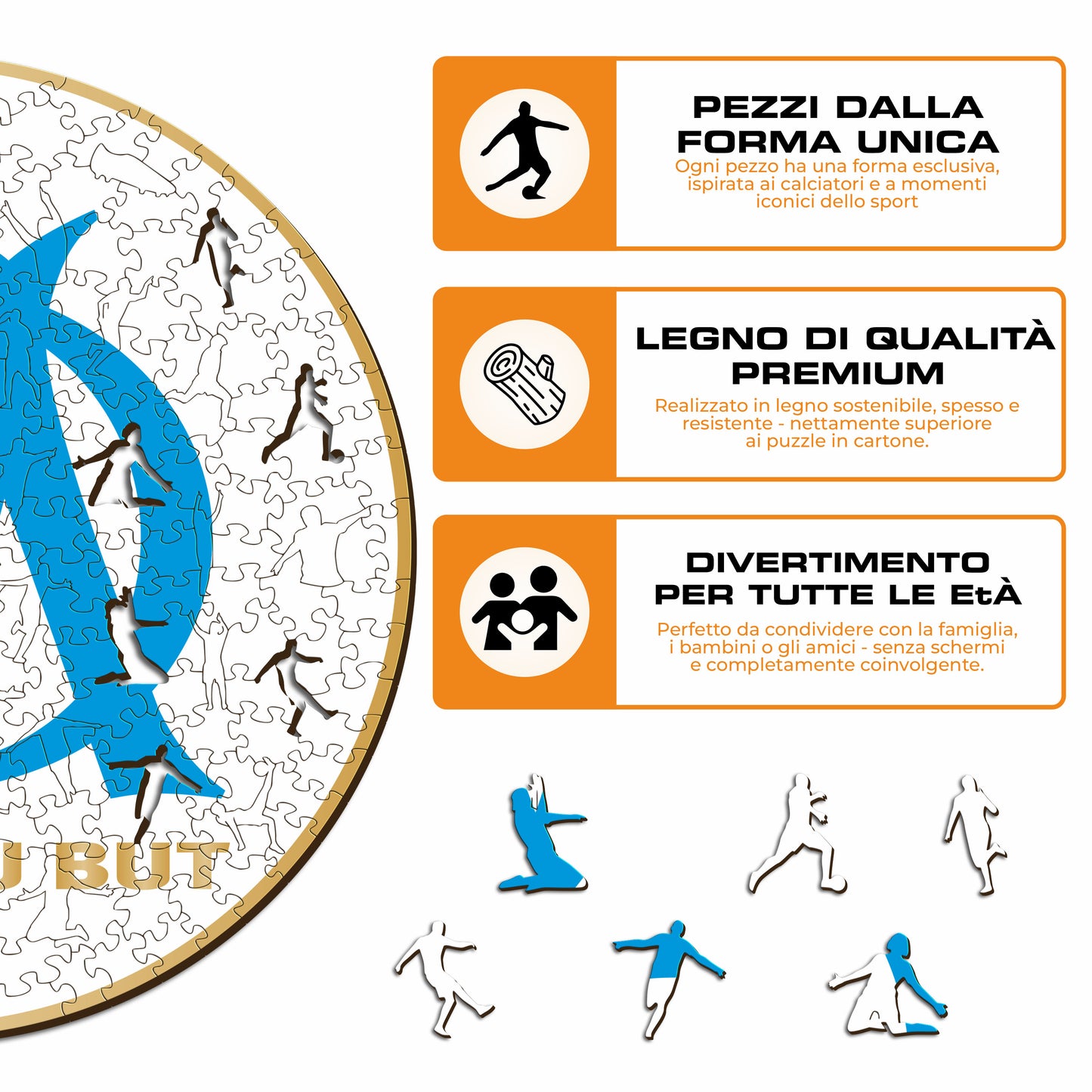 Logo Olympique de Marseille® - Puzzle di Legno