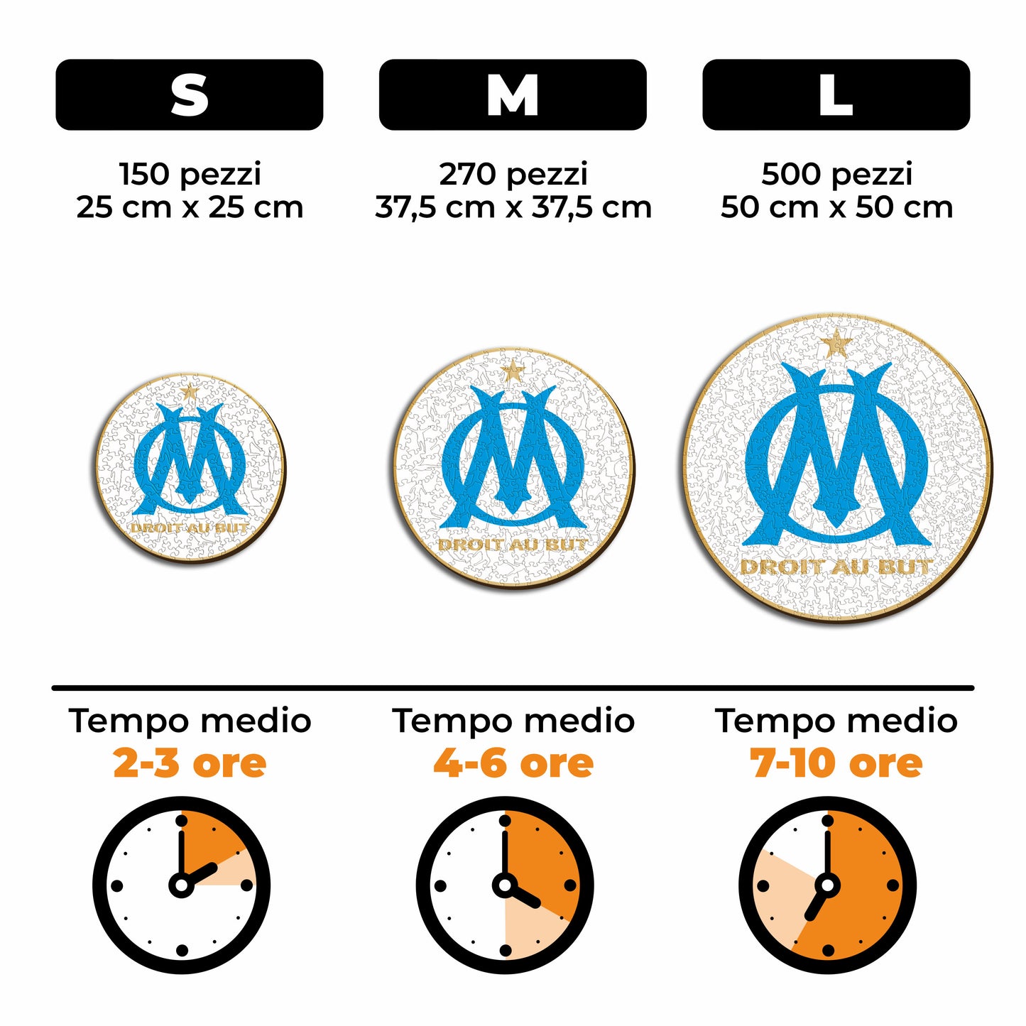 Logo Olympique de Marseille® - Puzzle di Legno