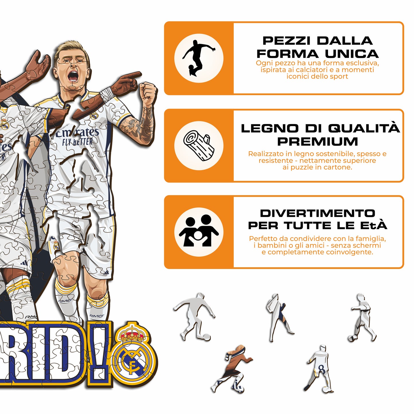 5 Players Real Madrid® - Puzzle di Legno