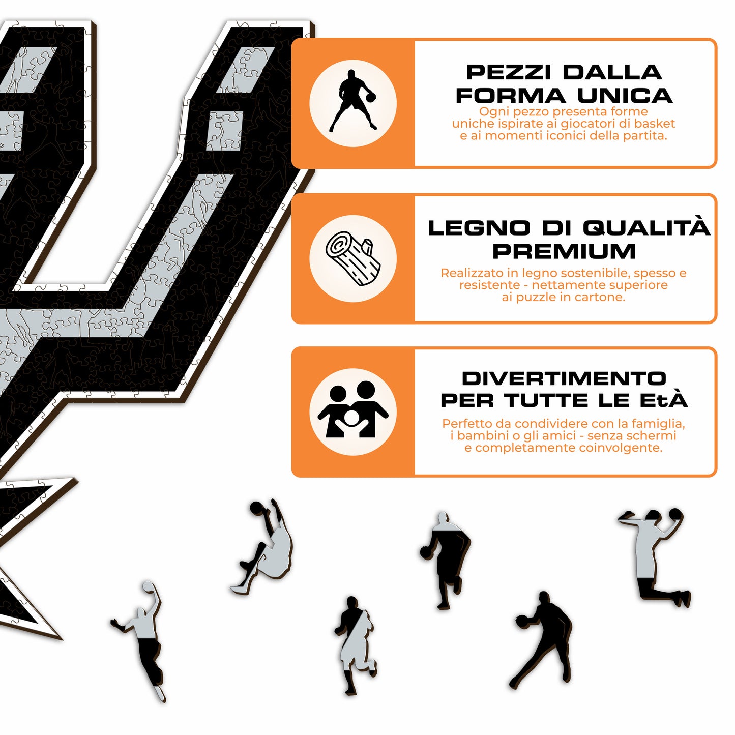 San Antonio Spurs™ Logo - Puzzle di Legno