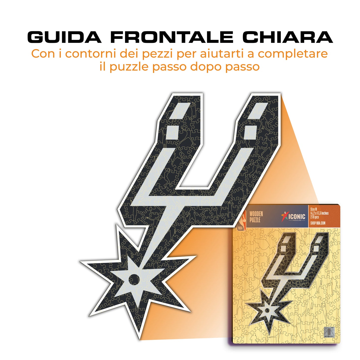San Antonio Spurs™ Logo - Puzzle di Legno