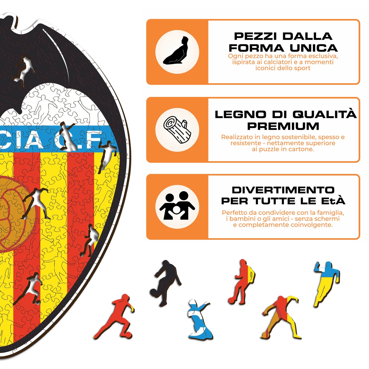 Logo Valencia CF® - Puzzle di Legno