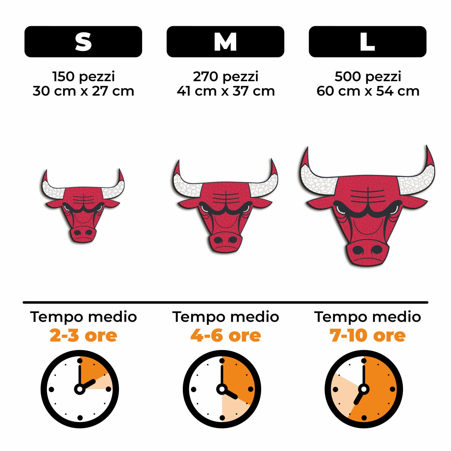 Chicago Bulls™ Logo - Puzzle di Legno