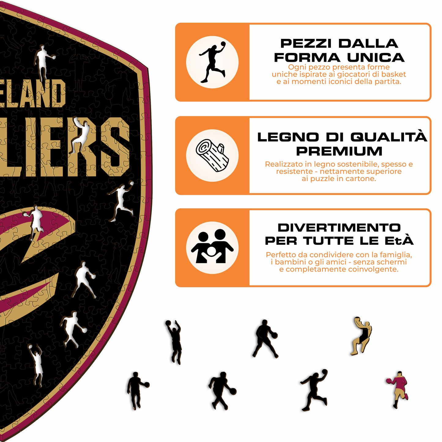 Cleveland Cavaliers™ Logo - Puzzle di Legno
