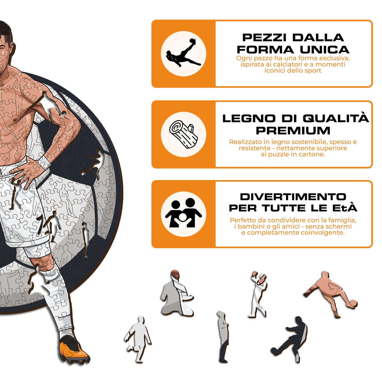 Cristiano Ronaldo - Puzzle di Legno