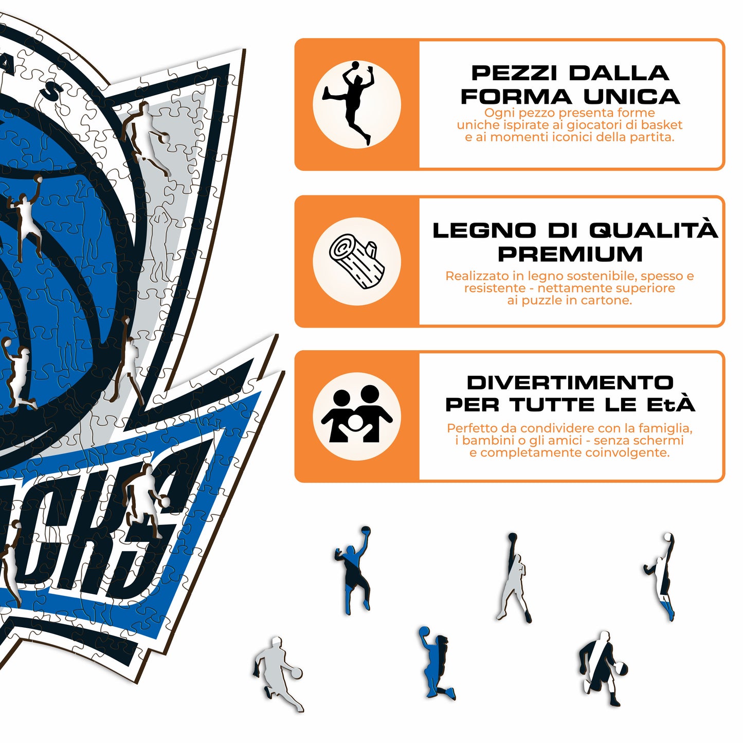 Dallas Mavericks™ Logo - Puzzle di Legno