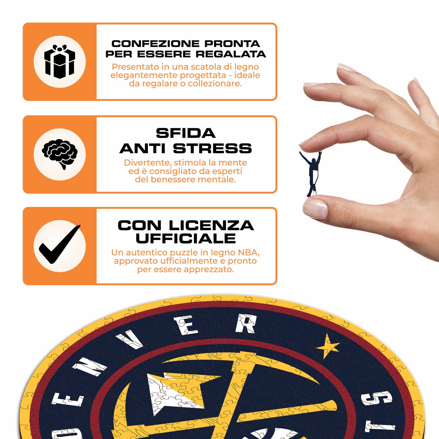 Denver Nuggets™ Logo - Puzzle di Legno