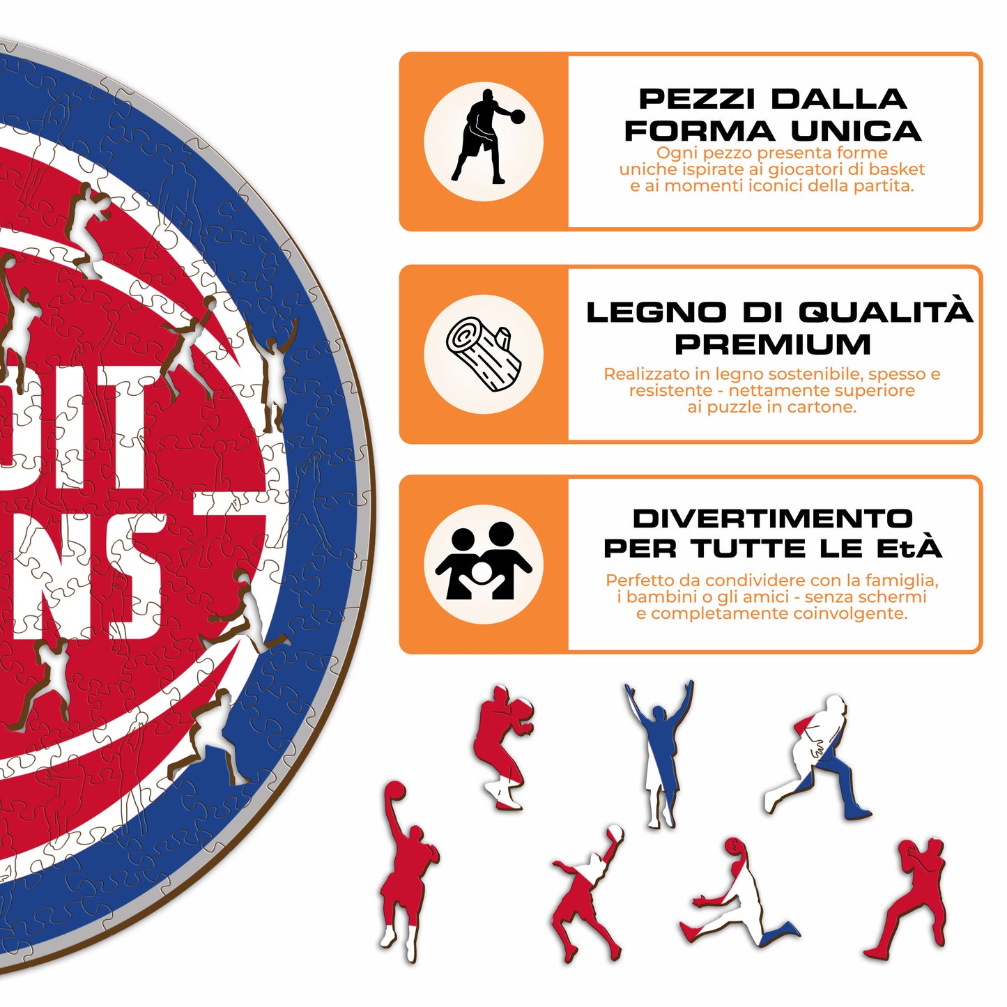 Detroit Pistons™ Logo - Puzzle di Legno