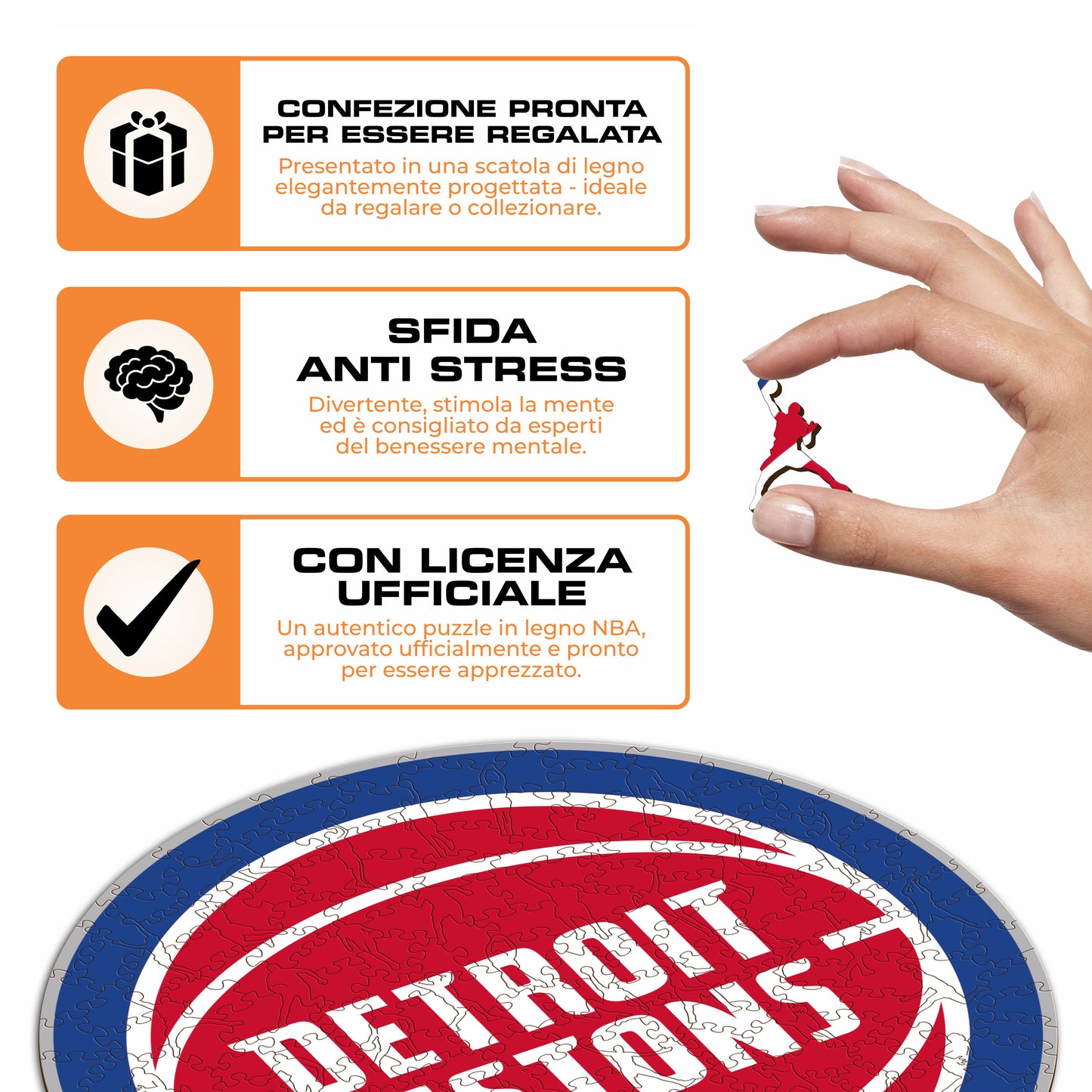Detroit Pistons™ Logo - Puzzle di Legno