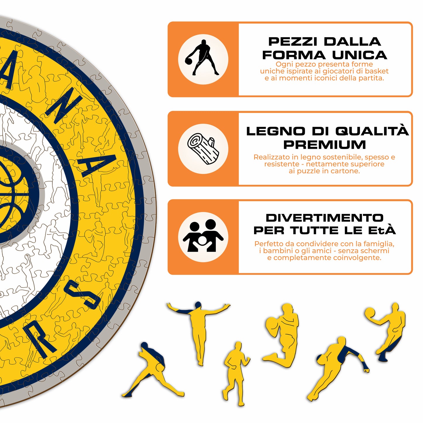Indiana Pacers™ Logo - Puzzle di Legno