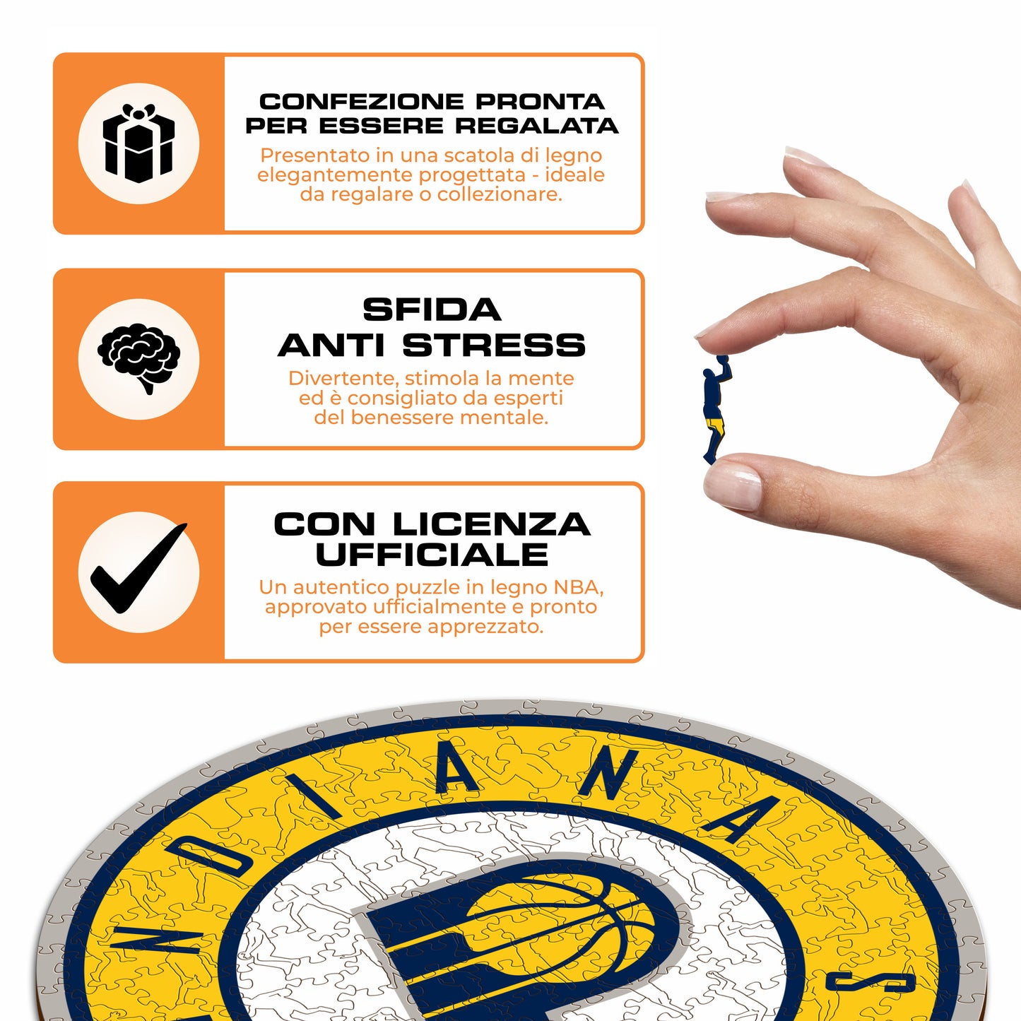 Indiana Pacers™ Logo - Puzzle di Legno