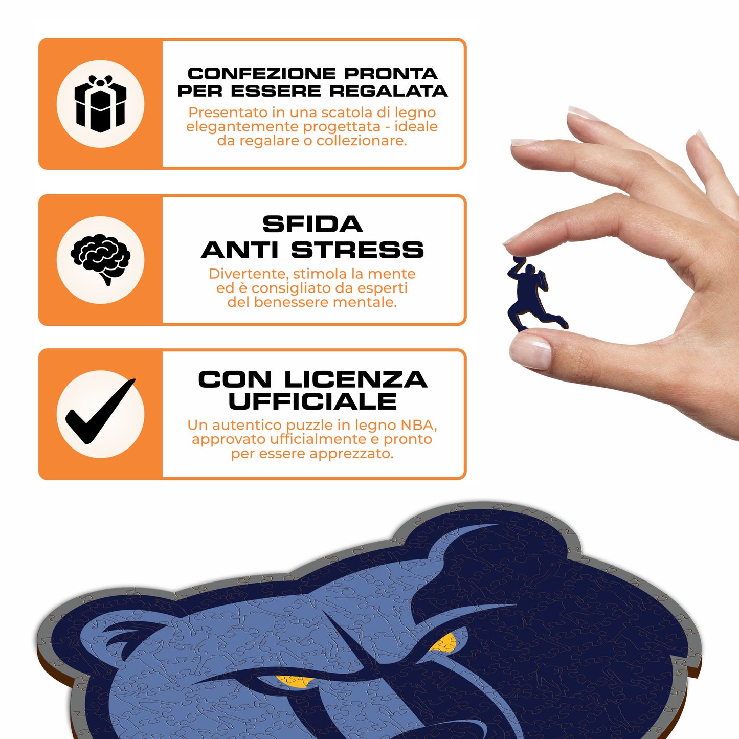 Memphis Grizzlies™ Logo - Puzzle di Legno