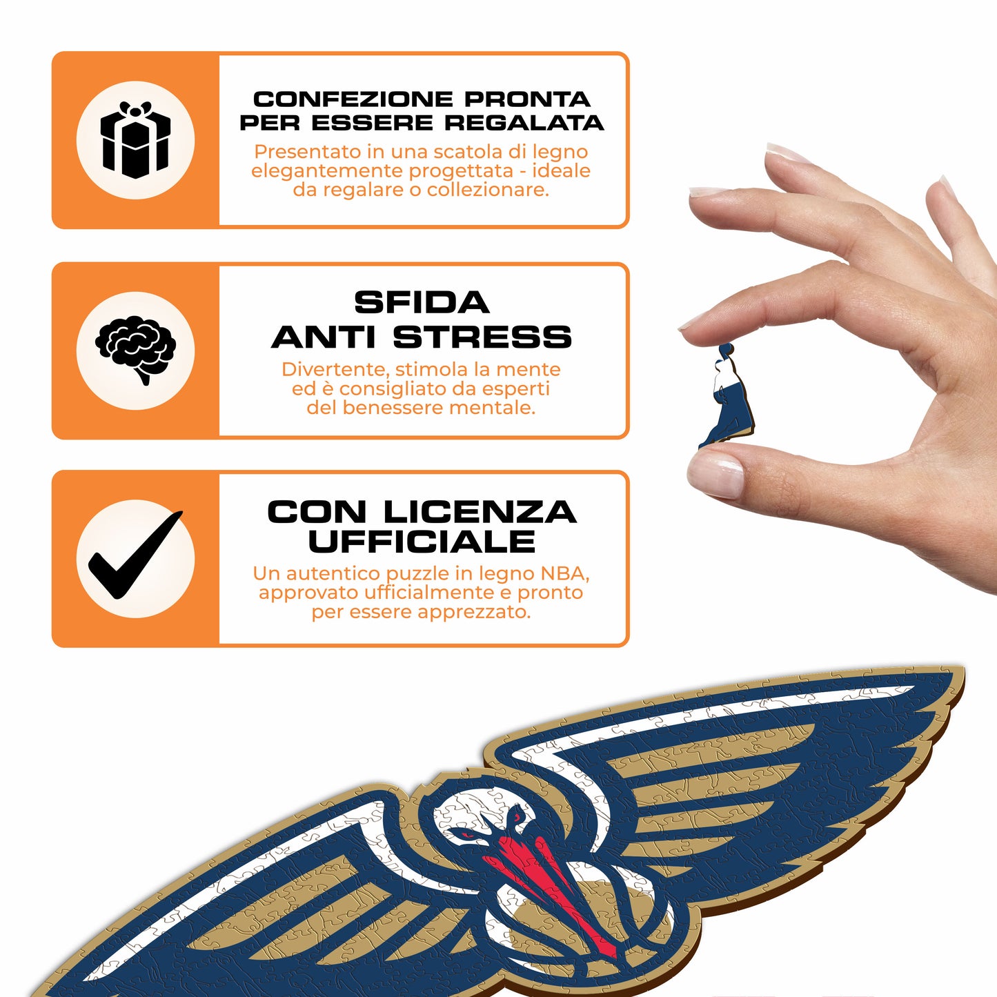 New Orleans Pelicans™ Logo - Puzzle di Legno
