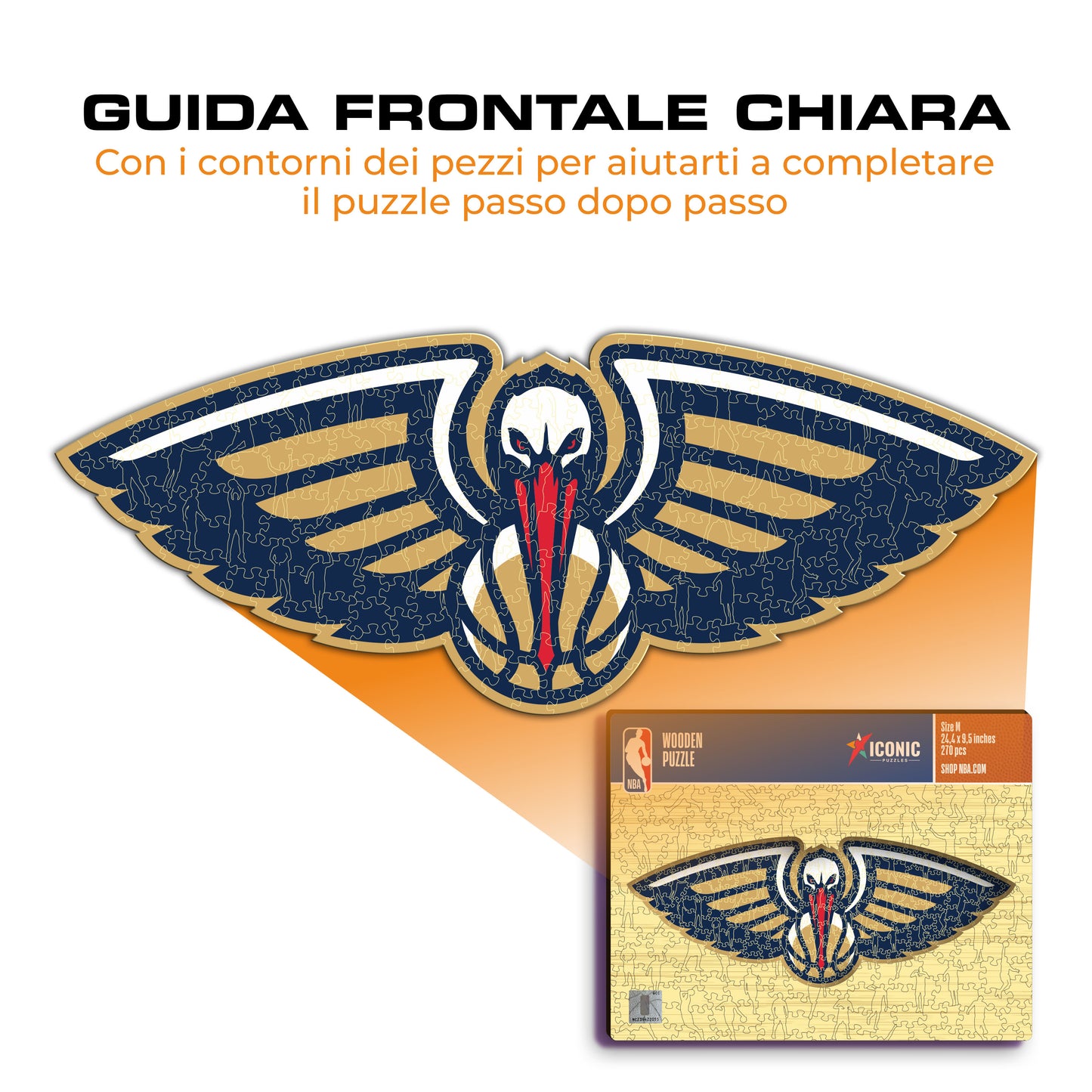 New Orleans Pelicans™ Logo - Puzzle di Legno
