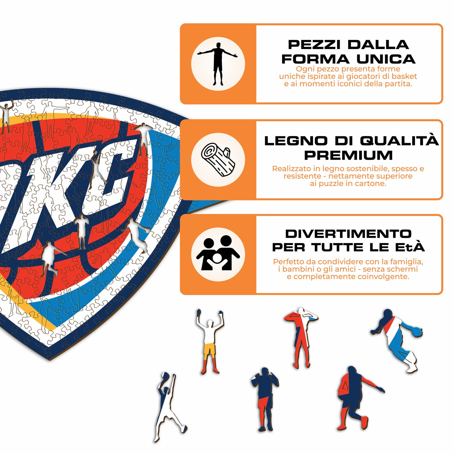 Oklahoma City Thunder™ Logo - Puzzle di Legno