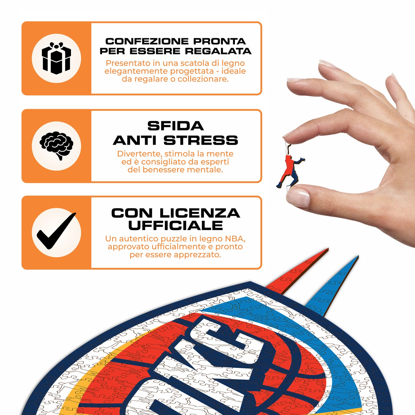 Oklahoma City Thunder™ Logo - Puzzle di Legno