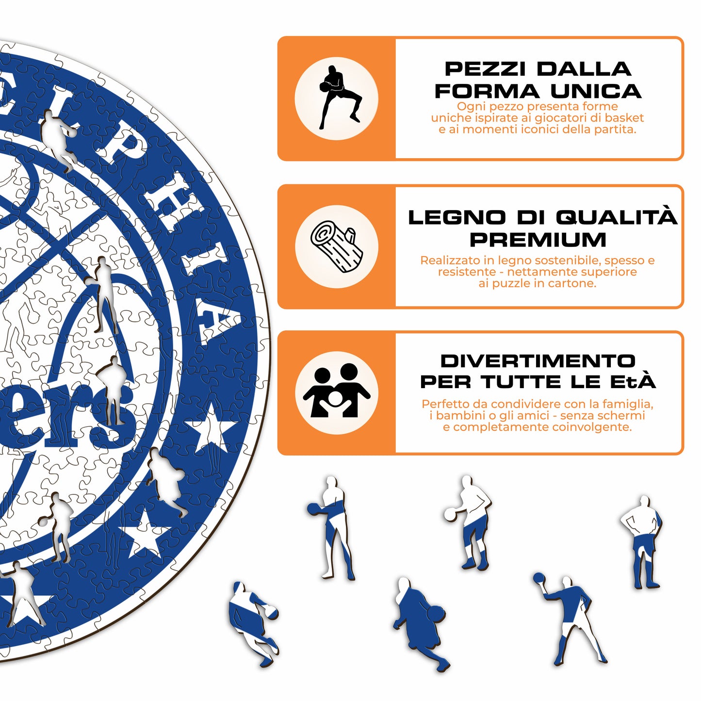 Philadelphia 76ers™ Logo - Puzzle di Legno