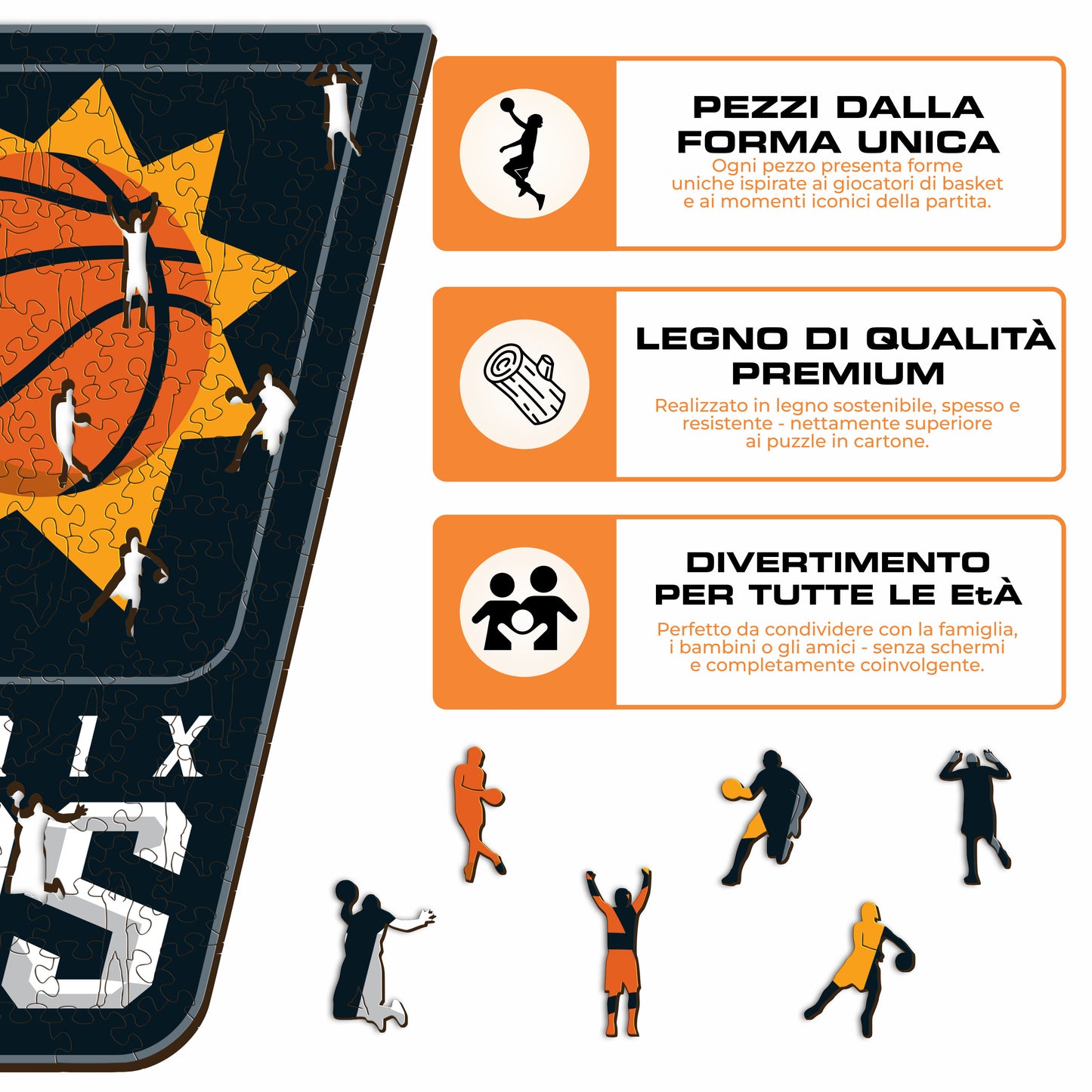 Phoenix Suns™ Logo - Puzzle di Legno