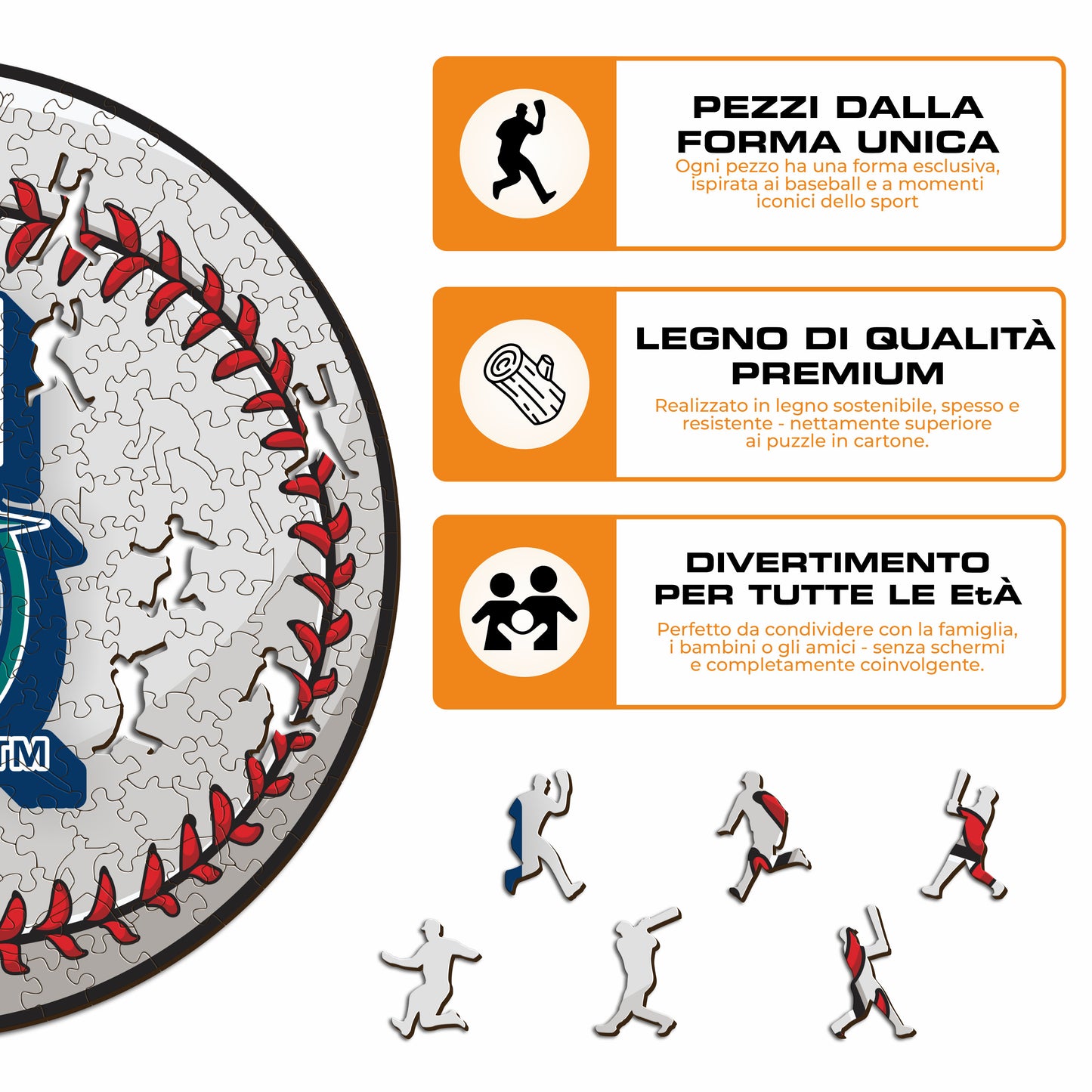 Seattle Mariners™ Palla - Puzzle di Legno