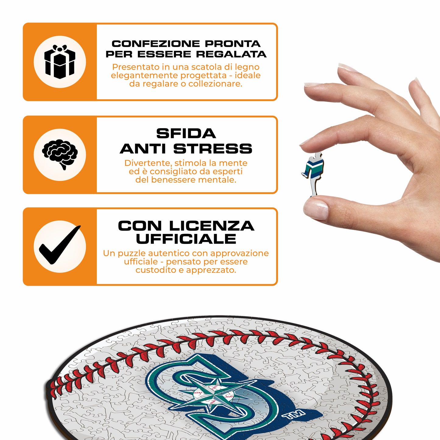 Seattle Mariners™ Palla - Puzzle di Legno