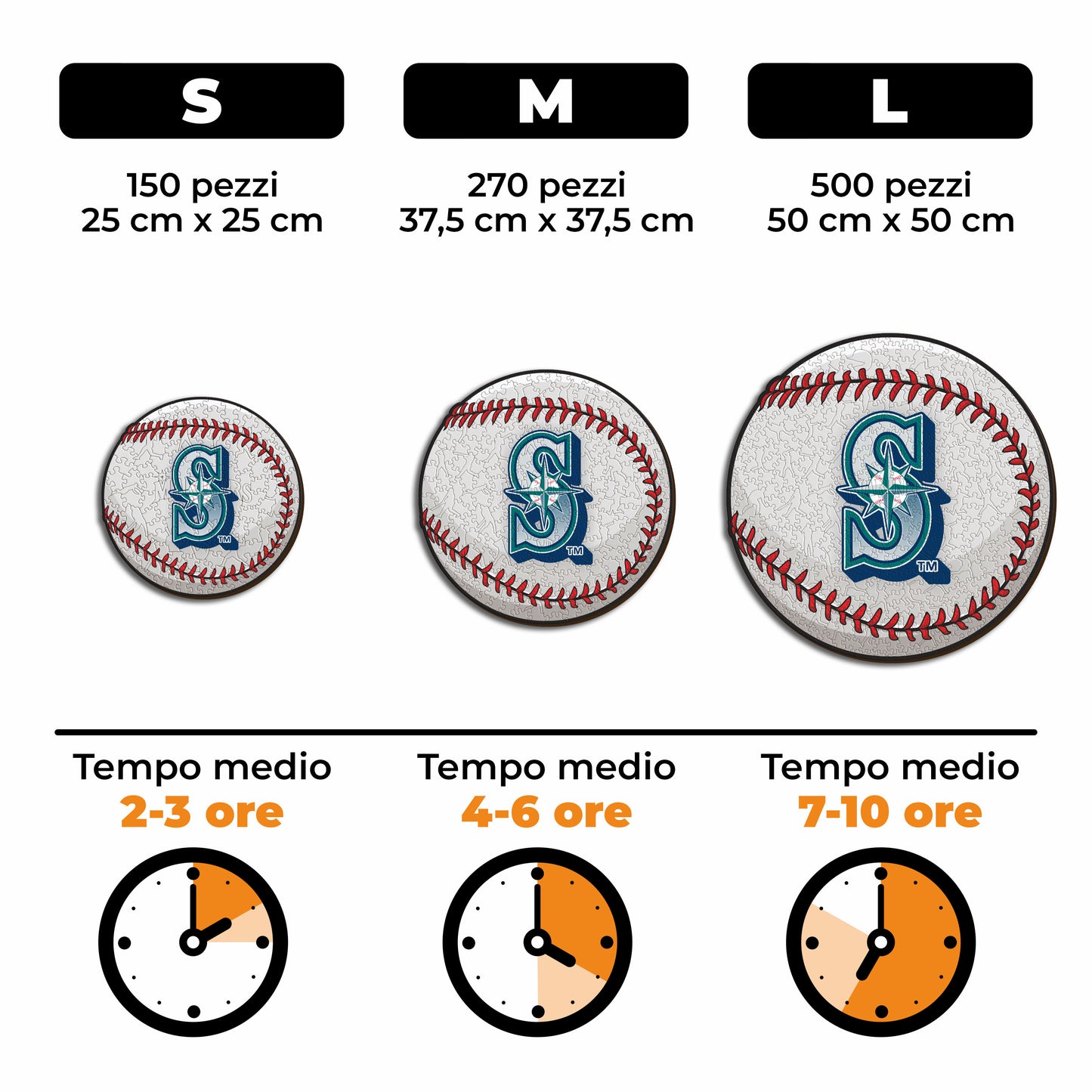 Seattle Mariners™ Palla - Puzzle di Legno