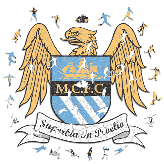 Retro Logo Manchester City® - Puzzle di Legno
