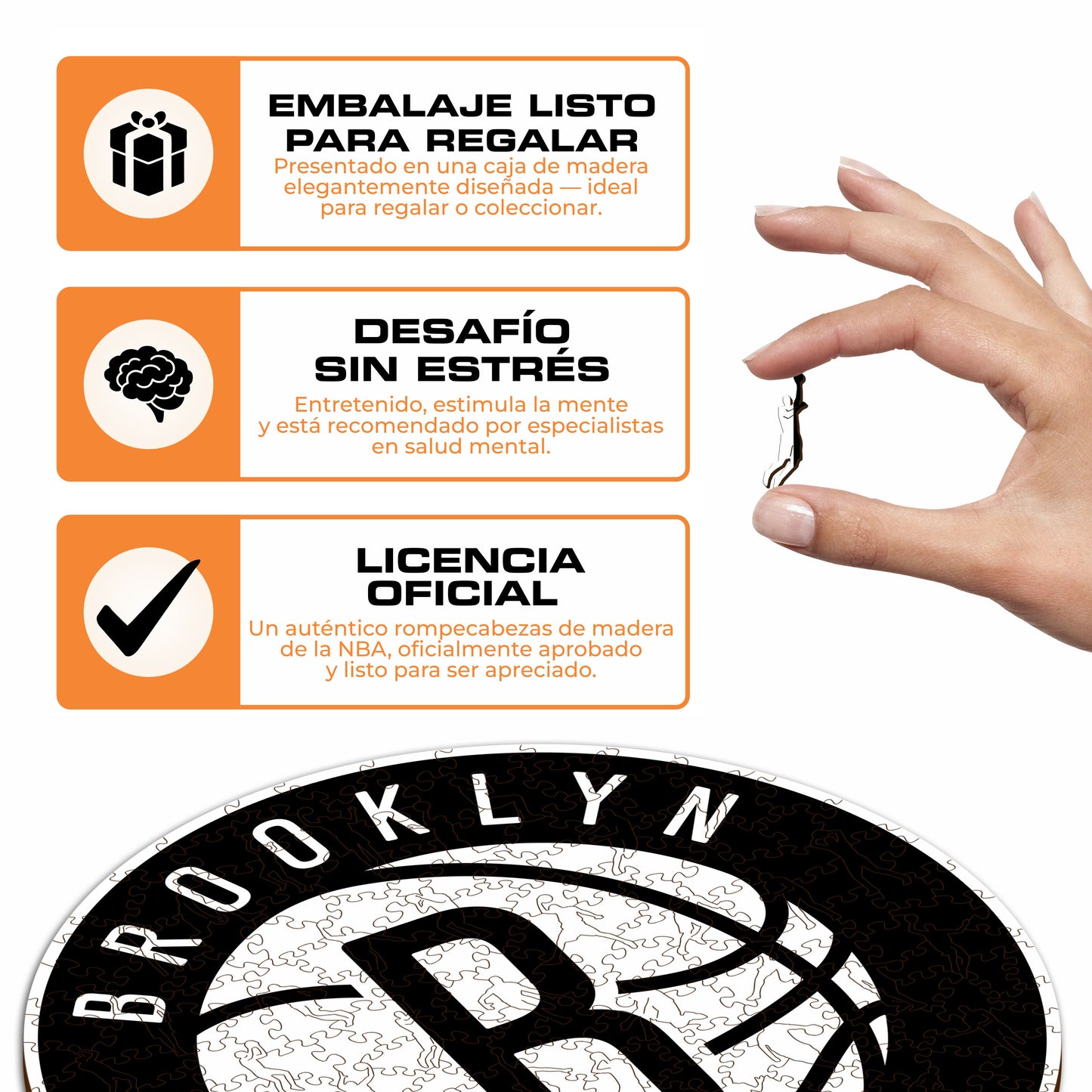 Brooklyn Nets™ Logo - Puzzle di Legno