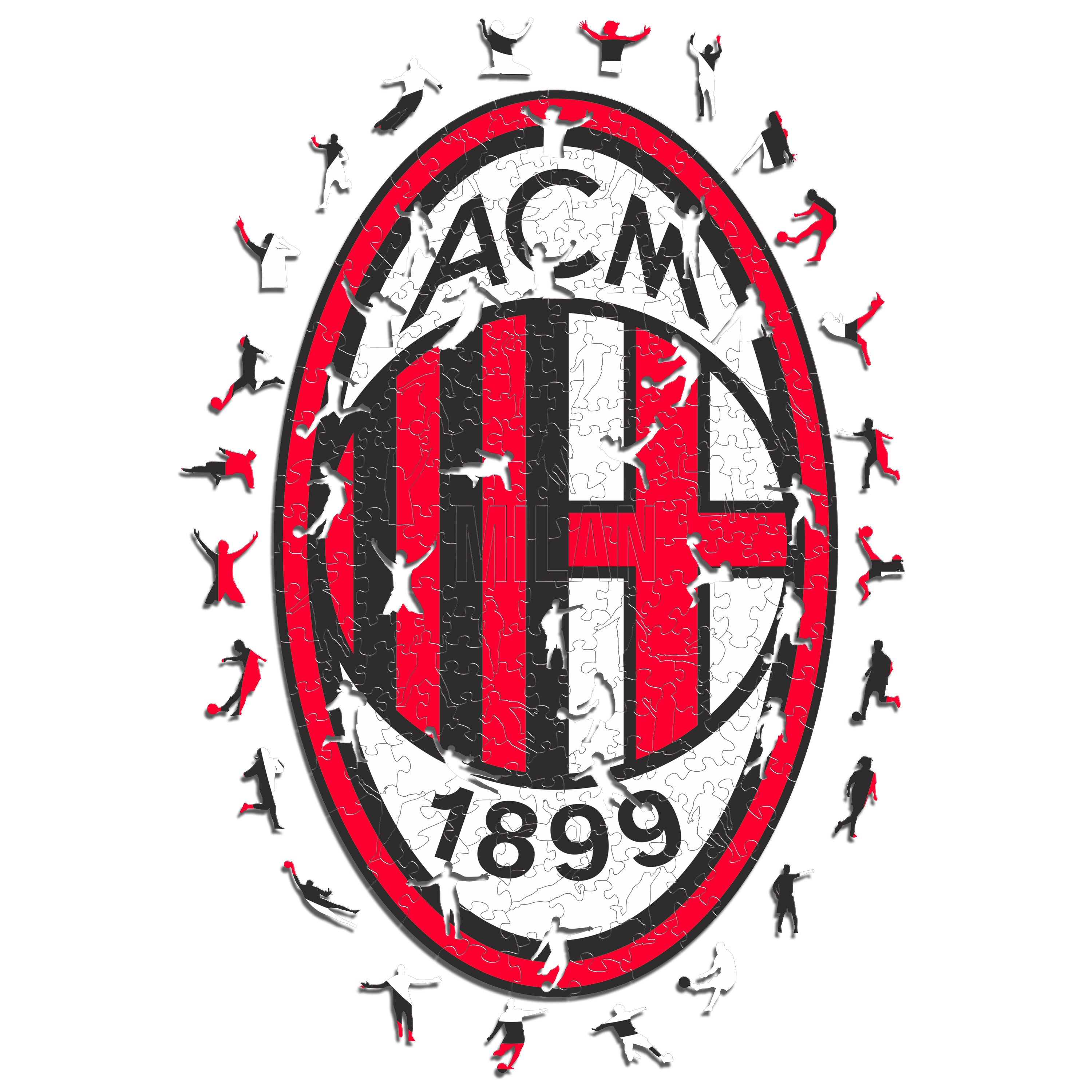Logo Milan® - Puzzle di Legno – Iconic Puzzles IT