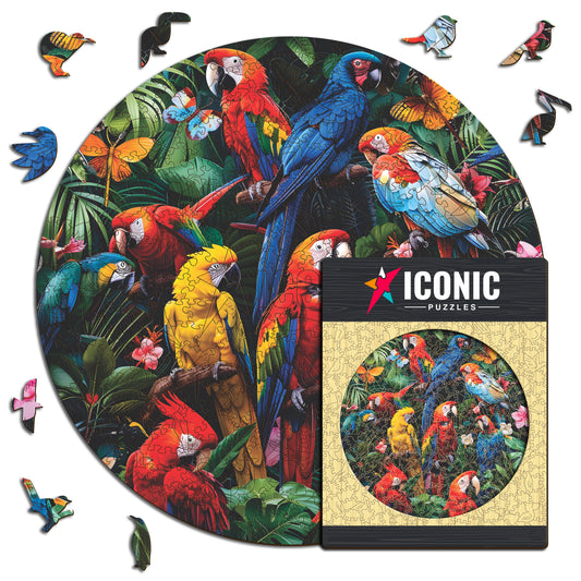 Pappagalli Colorati - Puzzle di Legno