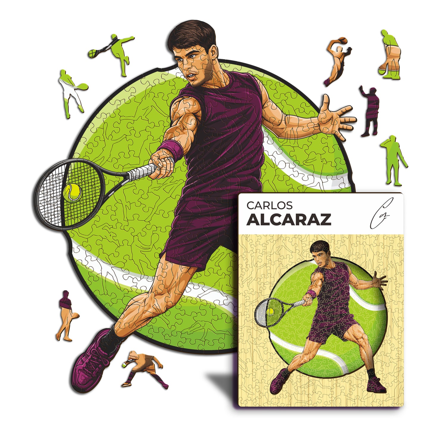Carlos Alcaraz - Puzzle di Legno