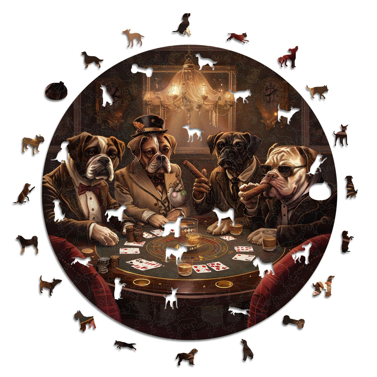 Cani Giocando a Poker - Puzzle di Legno