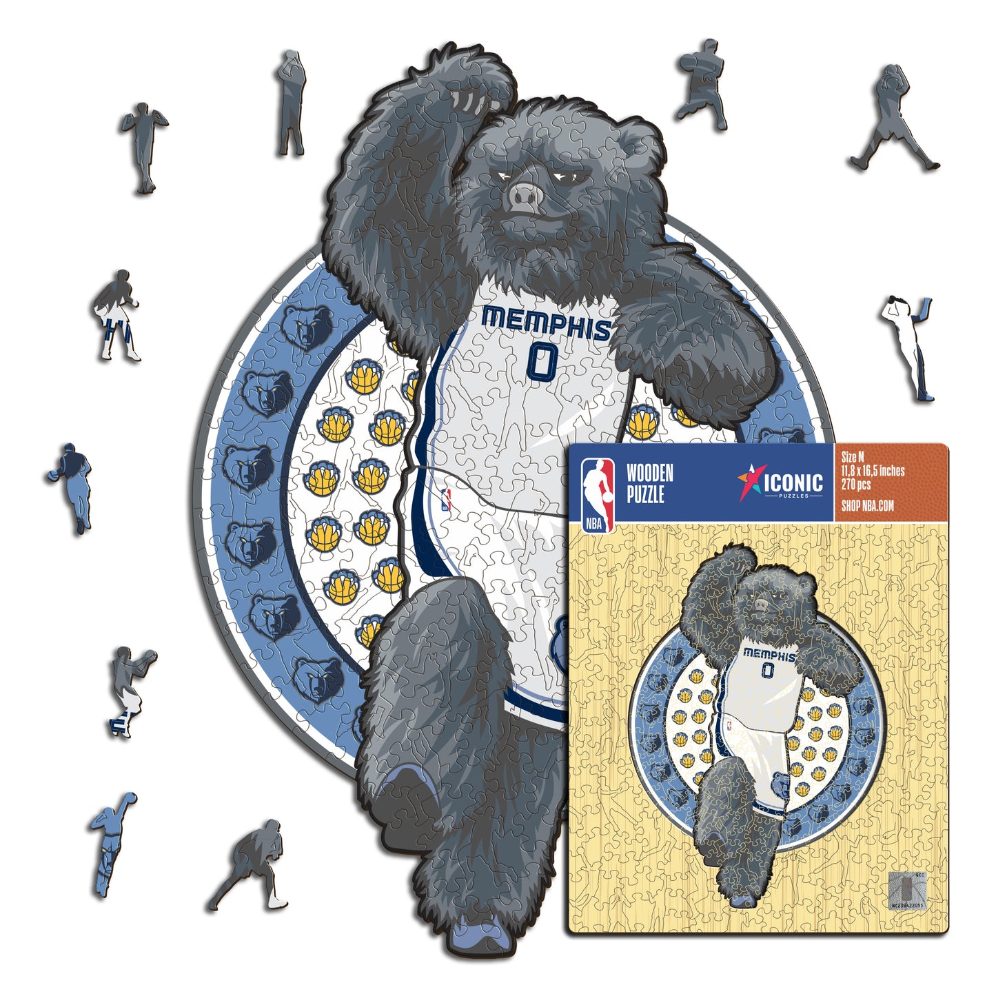 Memphis Grizzlies™ Mascotte - Puzzle di Legno