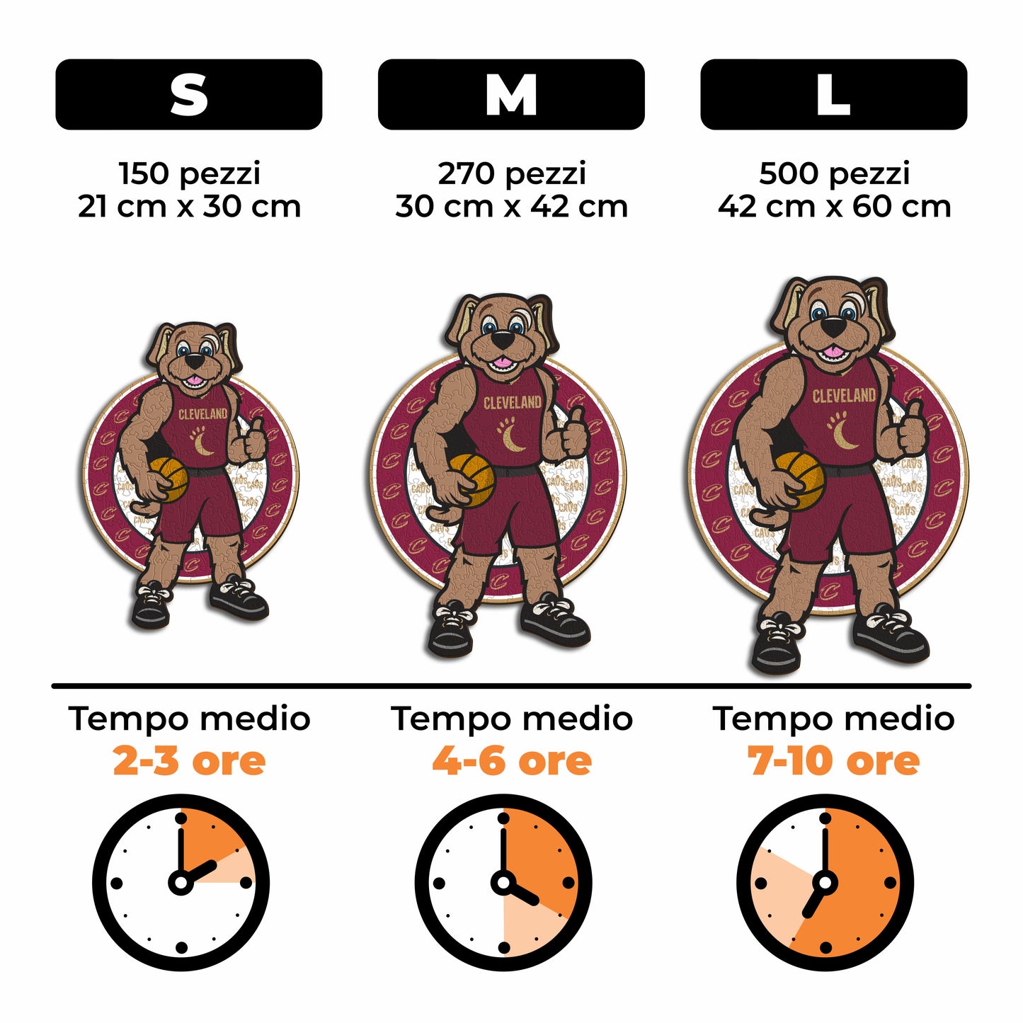 Cleveland Cavaliers™ Mascotte - Puzzle di Legno