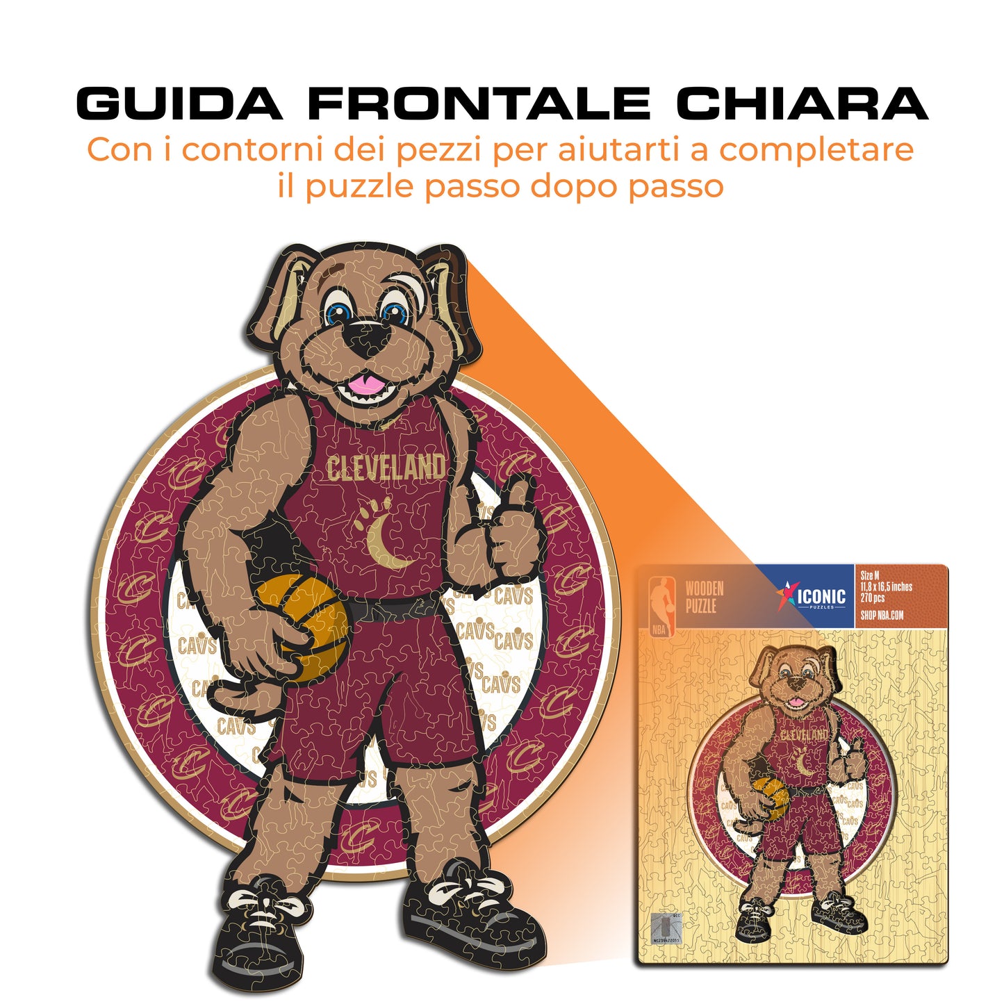 Cleveland Cavaliers™ Mascotte - Puzzle di Legno