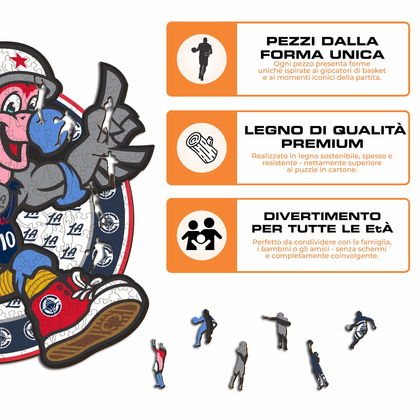 Los Angeles Clippers™ Mascotte - Puzzle di Legno